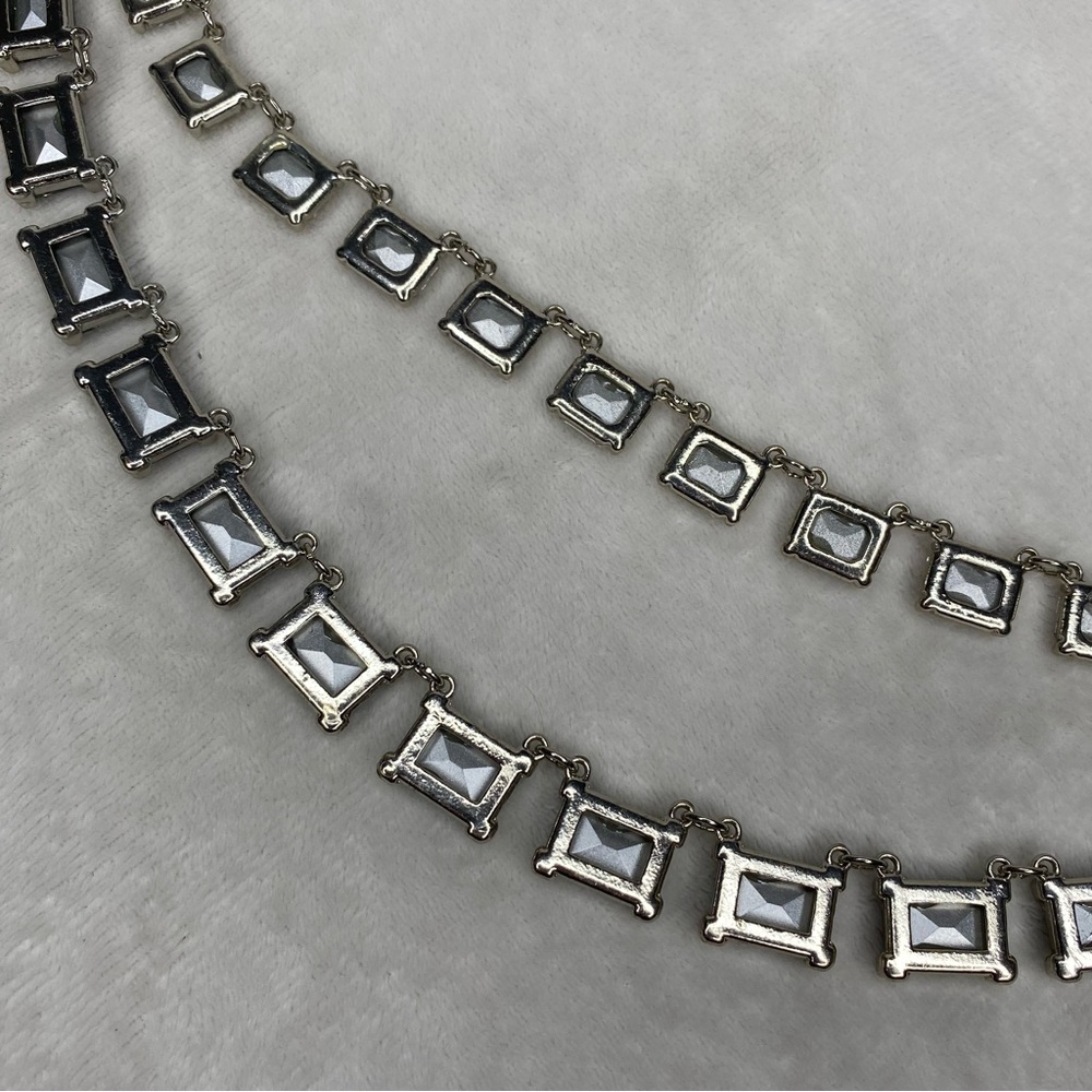 Loft Double Strand Rectangle Rhinestone Statement… - image 7